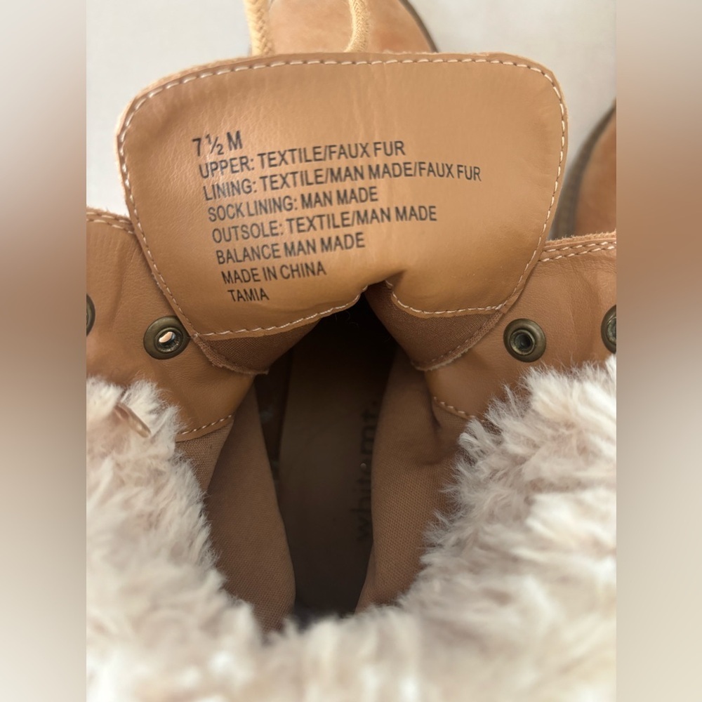 White Mountain Women's Tan Lace-Up Boots Size 7.5M - Picture 7 of 8
